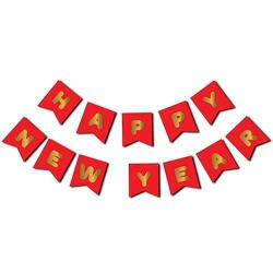 Happy New Year Yaldızlı Harf Banner - Partici