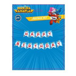 Harika Kanatlar Temalı Happy Birthday Banner - Partici