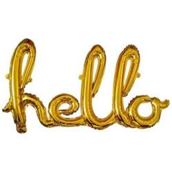 Hello Altın Yazı Folyo Balon - Partici