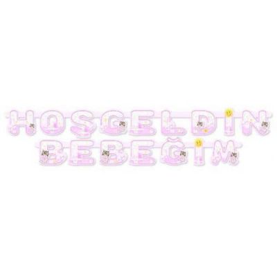 Hoşgeldin Bebeğim Pembe Harf Banner - 1