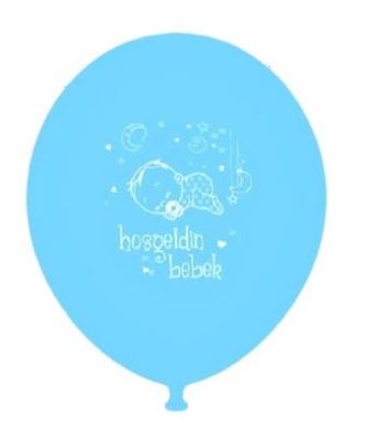 Hoşgeldin Bebek Mavi Balon 5'li Paket - 1