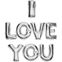 I Love You Folyo Balon Seti Gümüş 40cm - Partici