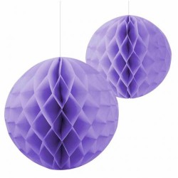 ?İkili Lila Petek Top Süs - 