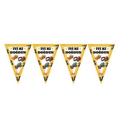 İnşaat Temalı Üçgen Flama - 1