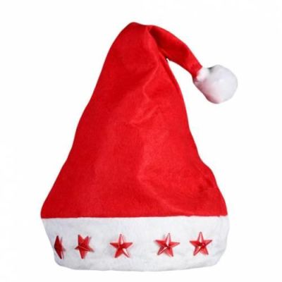 Yıldız Işıklı Noel Baba Şapkası - 1