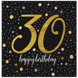 Işıltılı Doğum Günü 30 Yaş Peçete 20'li - Partici