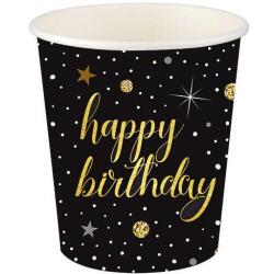 Işıltılı Doğum Günü Altın Karton Bardak 8'li - Partici