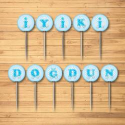 Mavi İyi Ki Doğdun Yazılı Kürdan - Partici