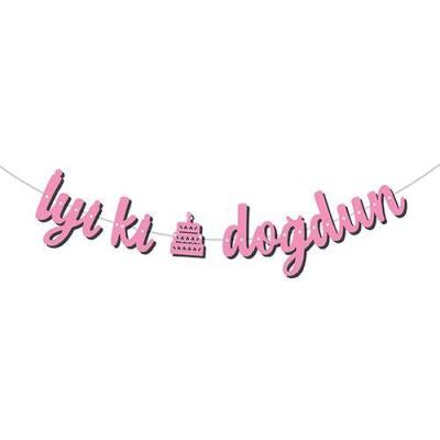 Kaligrafi Banner Pastalı İyi ki Doğdun Pembe - 1
