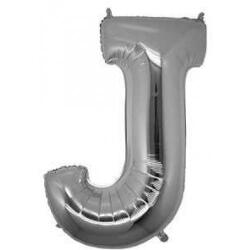 J Harf Folyo Balon Gümüş 100cm - Partici