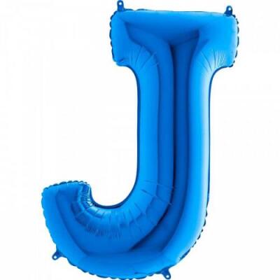 J Harf Folyo Balon Mavi 100cm - 1