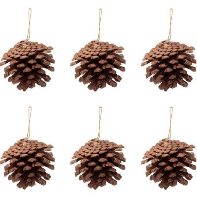 Kahverengi Lüks Kozalak 4cm 6'lı - 1