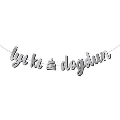 Kaligrafi Banner Gümüş İyi Ki Doğdun - 1