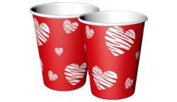 Kalpli Love Karton Bardak 8'li - 