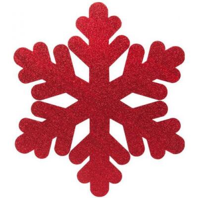 Kar Tanesi Strafor Süs Kırmızı 50cm - 1
