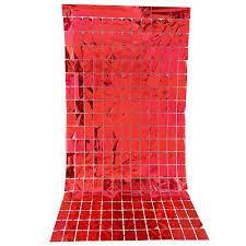 Kare Kırmızı Fon Perdesi - Partici