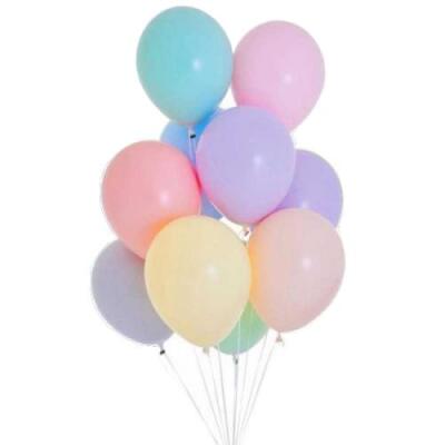 Makaron Karışık Renk Balon 10'lu Paket - 1