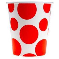 Kırmızı Karışık Puantiyeli Karton Bardak 8'li - Partici