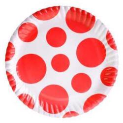 Kırmızı Karışık Puantiyeli Karton Tabak 8'li - Partici