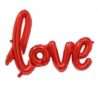Kırmızı Love Yazı Folyo Balon 36X54cm - 1