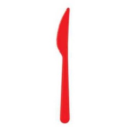 Kırmızı Plastik Bıçak 24'lü - 1