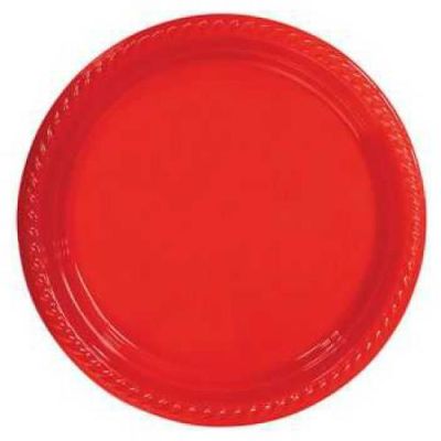 Kırmızı Plastik Tabak 22cm 10'lu - 3