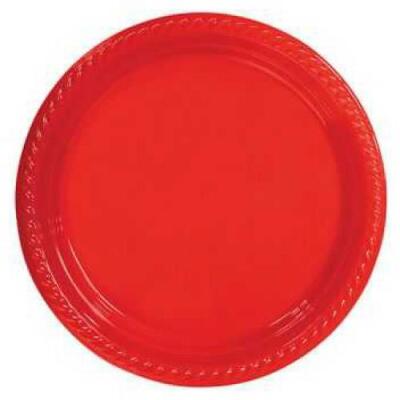 Kırmızı Plastik Tabak 22cm 10'lu - 1