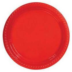 Kırmızı Plastik Tabak 22cm 10'lu - 2
