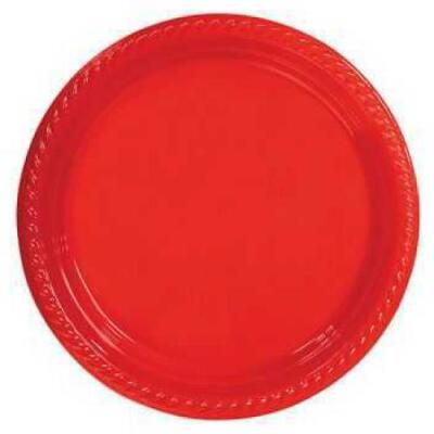 Kırmızı Plastik Tabak 22cm 10'lu - 2