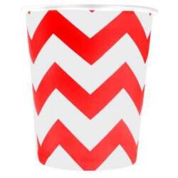 Kırmızı Zigzag Karton Bardak 8'li - Partici
