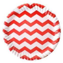Kırmızı ZigZag Karton Tabak 8'li - Partici