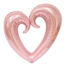 Kıvrımlı İçi Boş Rose Gold Kalp Folyo Balon 100cm - Partici