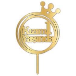 Kızım 1 Yaşında Yazılı Altın Pleksi - Partici