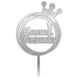 Kızım 1 Yaşında Yazılı Gümüş Pleksi - Partici