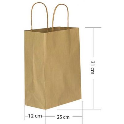 Kraft Büküm Saplı Kağıt Çanta 25x31cm - 2