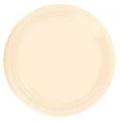 Krem Plastik Tabak 22cm 10'lu - Partici