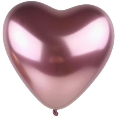 Krom Rose Gold Kalp Balon 5'li Paket - 1
