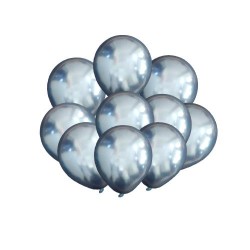 Krom Mini Mavi Dekorasyon Balonu 10'lu - 1