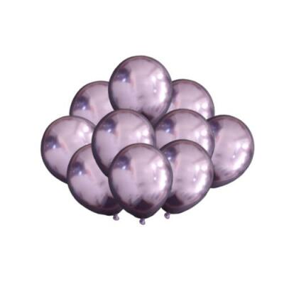 Krom Mini Mor Dekorasyon Balonu 10'lu - 1