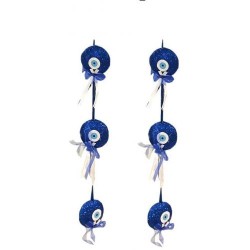 Lacivert Nazar Boncuğu Strafor Zincir Süs - 