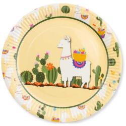 Lama Kaktüslü Karton Tabak 8'li - Partici