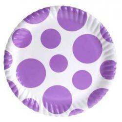 Lila Karışık Puantiyeli Karton Tabak 8'li - Partici