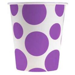 Lila Karışık Puantiyeli Karton Bardak 8'li - 