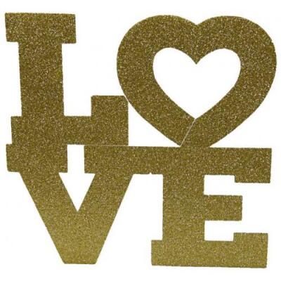 Love Altın Strafor Süs 45x48cm - 3