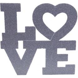 Love Gümüş Strafor Süs 45x48cm - 1