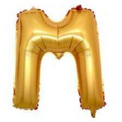 M Harf Folyo Balon Altın 40cm - Partici