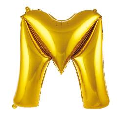 M Harf Folyo Balon Altın 75cm - Partici