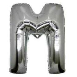 M Harf Folyo Balon Gümüş 40cm - Partici