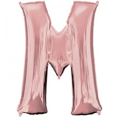M Harf Folyo Balon Rose Gold 100cm - 1