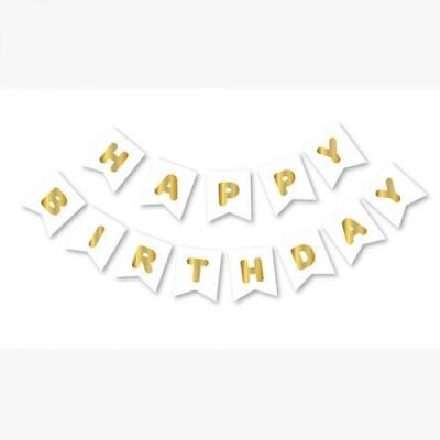 Happy Birthday Beyaz Altın Harf Banner - 1